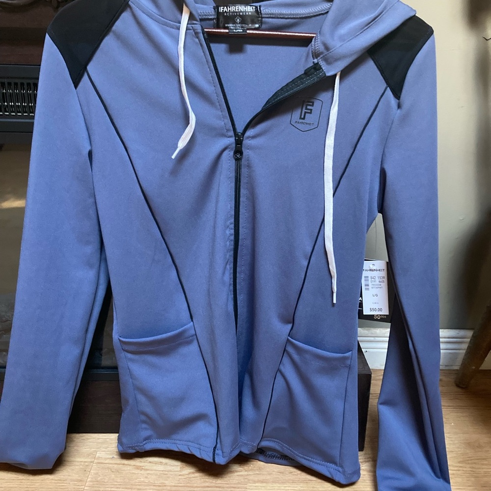 Fahrenheit Blue and Black Hoodie with Front Pockets